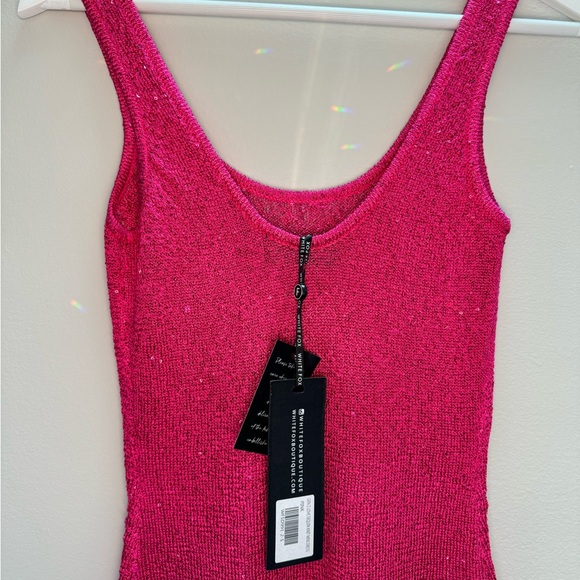 New White Fox Gen Z Love Sequin Starfish Knit Mini Dress Pink Size S - Picture 8 of 9